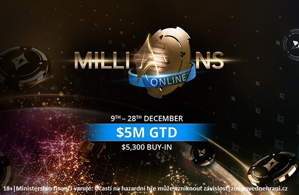 Partypoker MILLIONS Online v prosinci 2021 garantuje $5,000,000 na výhrách