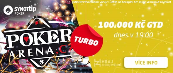 Dnešní TURBO turnaj PokerArena.cz ligy garantuje 100.000 Kč na výhrách