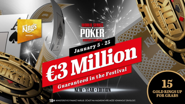 Festival WSOP Circuit v lednu 2022 v King's Rozvadov garantuje tři miliony eur a patnáct zlatých prstenů