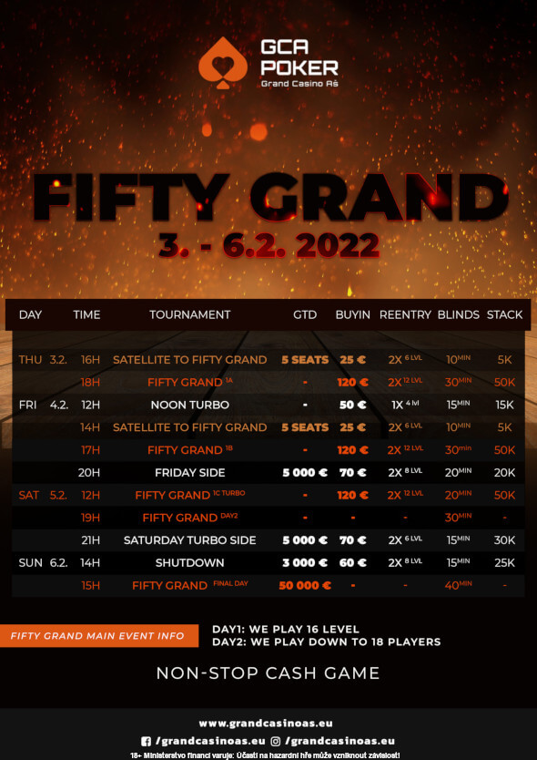Program únorového Fifty Grand
