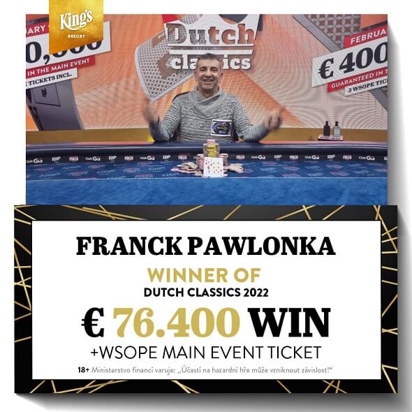 Franck Alain Pawlonka zvítězil v Dutch Classics 2022 v King's Resortu Rozvadov