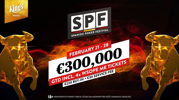 SPF Main Event v King's Resortu garantuje €300 tisíc na výhrách