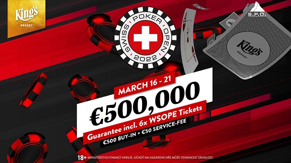 Swiss Poker Open v King's Resortu v březnu 2022 garantuje €500.000