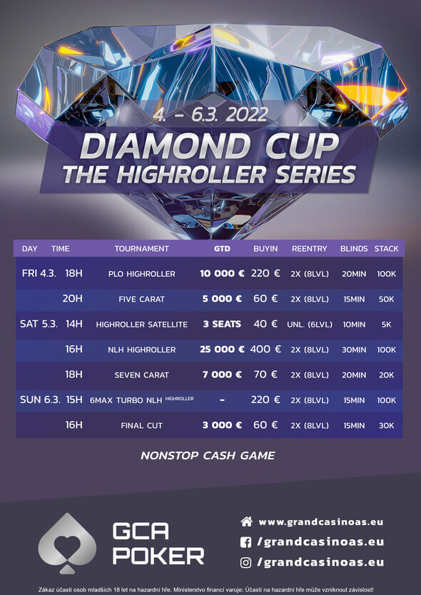 Program Diamond Cup Highroller Series
