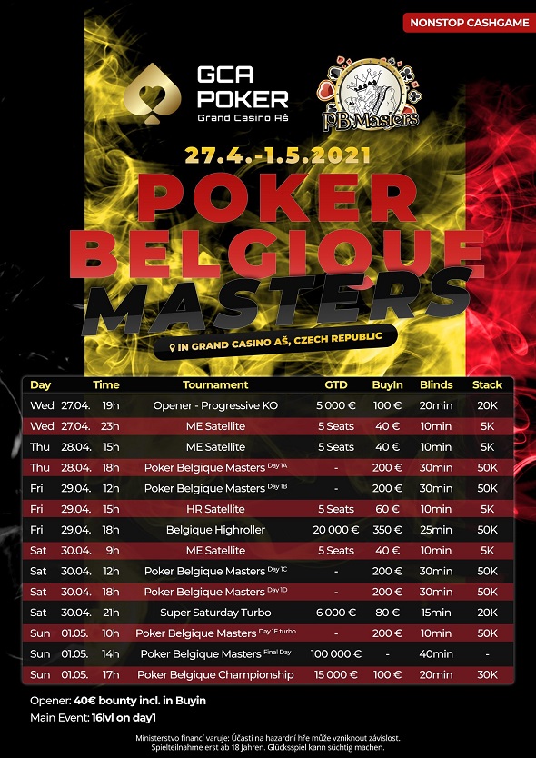 Program Poker Belgique Masters