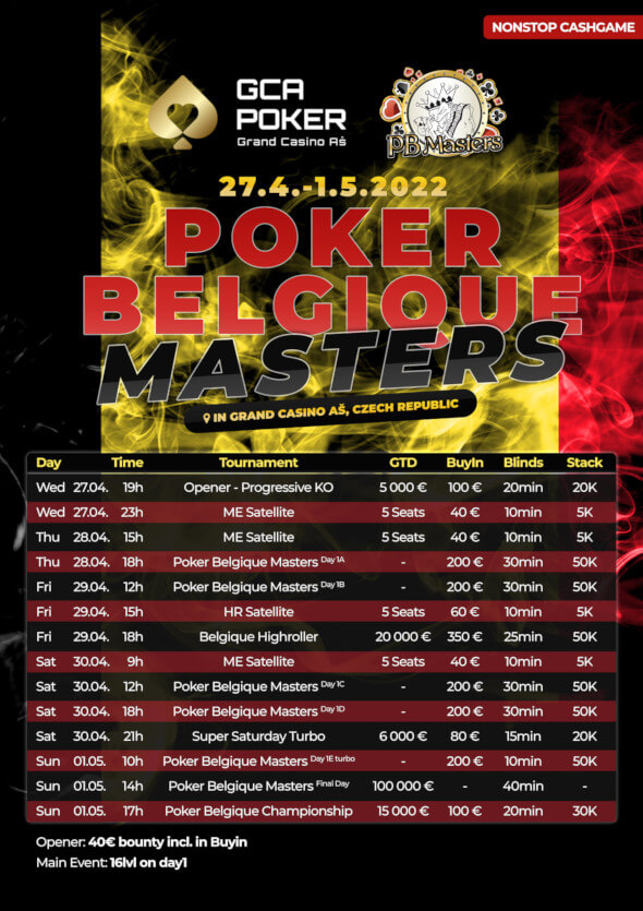 Program Poker Belgique Masters