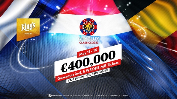 Benelux Classics 2022 - pokerový turnaj v King's Rozvadov garantuje €400 tisíc na výhrách