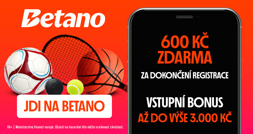 Získejte za registraci u Betana bonus 600 Kč