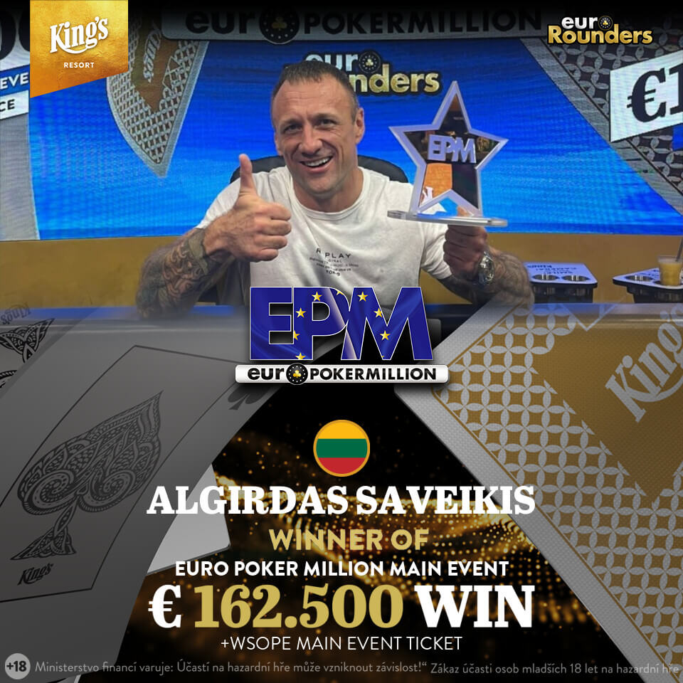 Algirdas Saveikis vítězí v EPM Main eventu