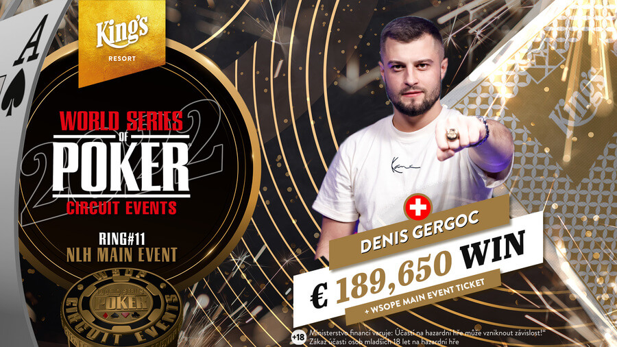 Denis Gergoc je vítězem podzimního Main Eventu WSOP Circuit (WSOPC) 2022 v King's Resort Rozvadov
