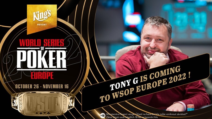 Tony G potvrdil účast na WSOP Europe