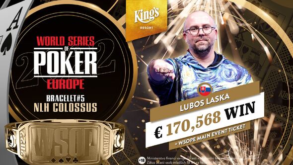Luboš Láska je vítězem turnaje Colossus WSOPE