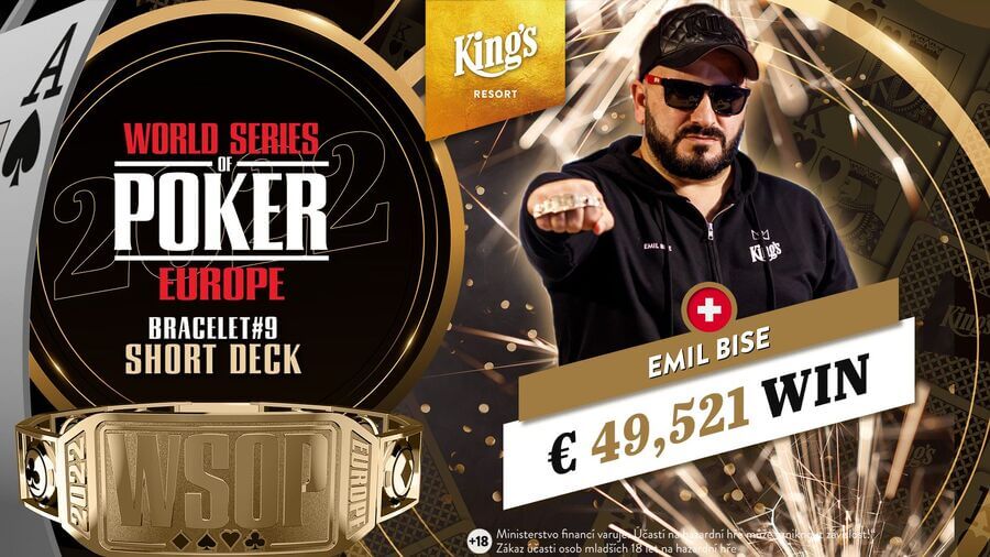 Emil Bise opanoval Short Deck event na WSOPE