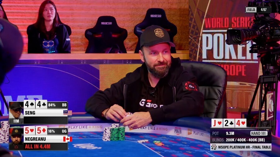 Daniel Negreanu na finálovém stole WSOPE 25K high rolleru