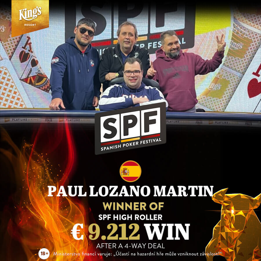 Paul Martin slaví vítězství v SPF High Rolleru