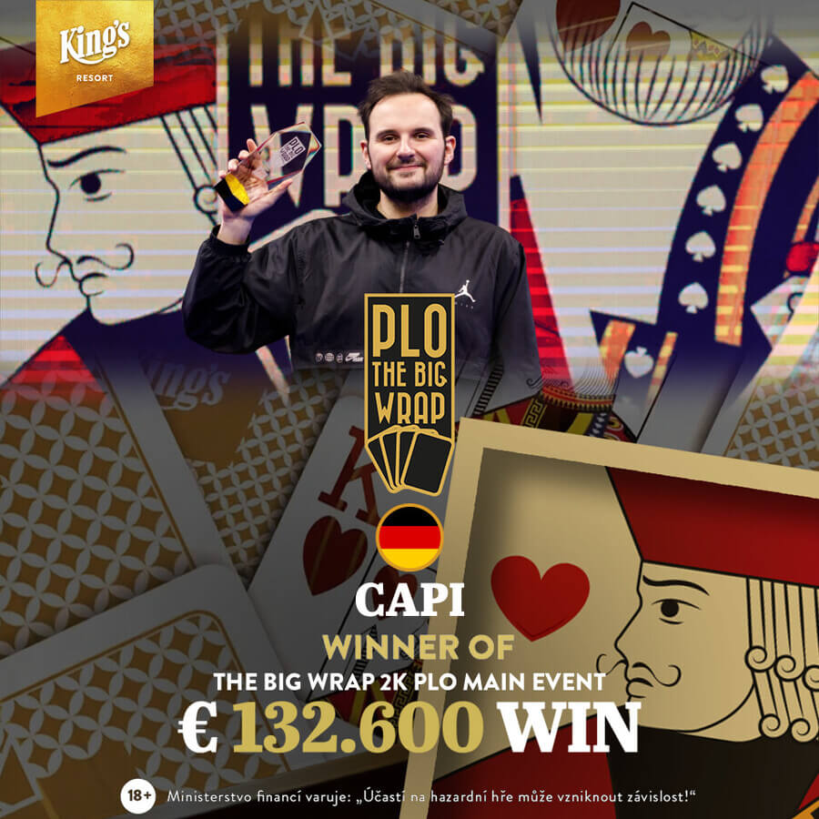 Vítězem The Big Wrap PLO Main Eventu se stal německý hráč s přezdívkou Capi