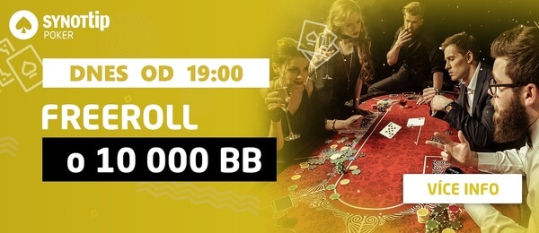 Pokerový freeroll o 10.000 si můžete zahrát na herně Synot Tip