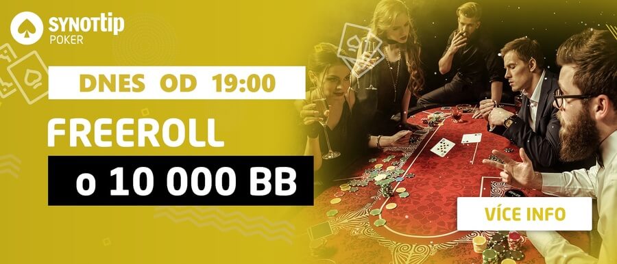 Pokerový freeroll o 10.000 si můžete zahrát na herně Synot Tip