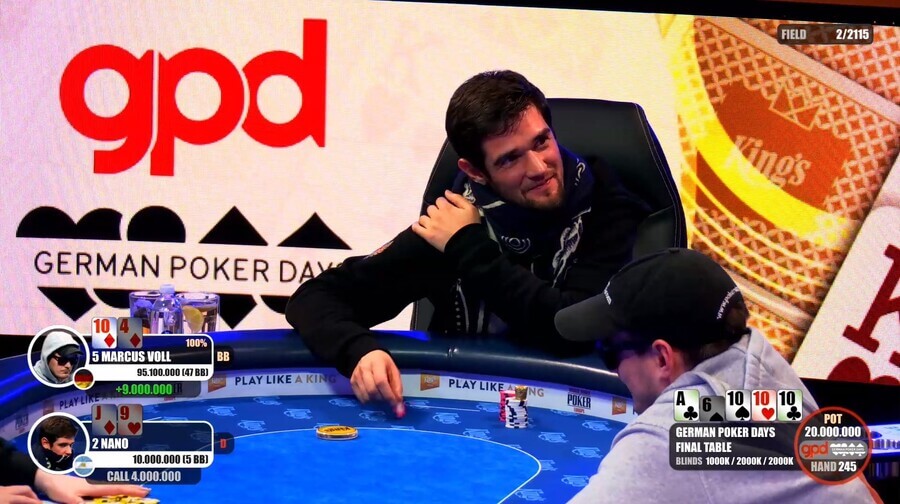 Ve finále GPD Main Eventu rozesmál hráče poker desítek