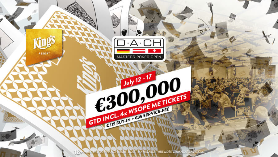 DACH Masters Poker Open s garancí 300 tisíc eur v hlavním turnaji od středy v King's Resortu