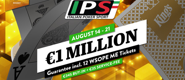Italian Poker Sport s garancí 1 milion eur v IPS Main Eventu tento týden v King's