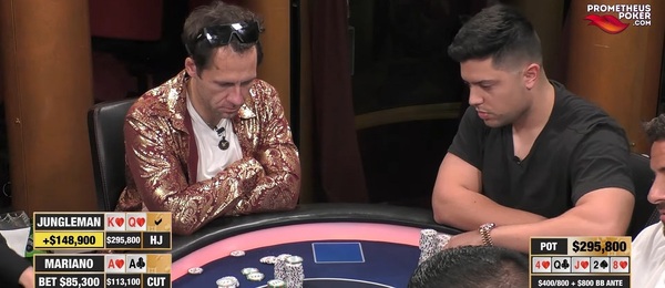 V pořadu Hustler Casino Live poráží Jungleman Marianova esa a bere $296K pot