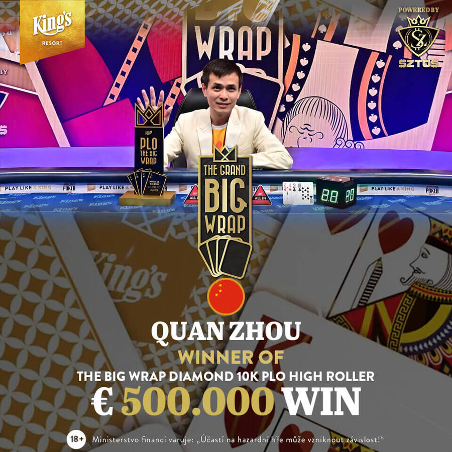 Quan Zhou - vítěz The Big Wrap Diamond 10K