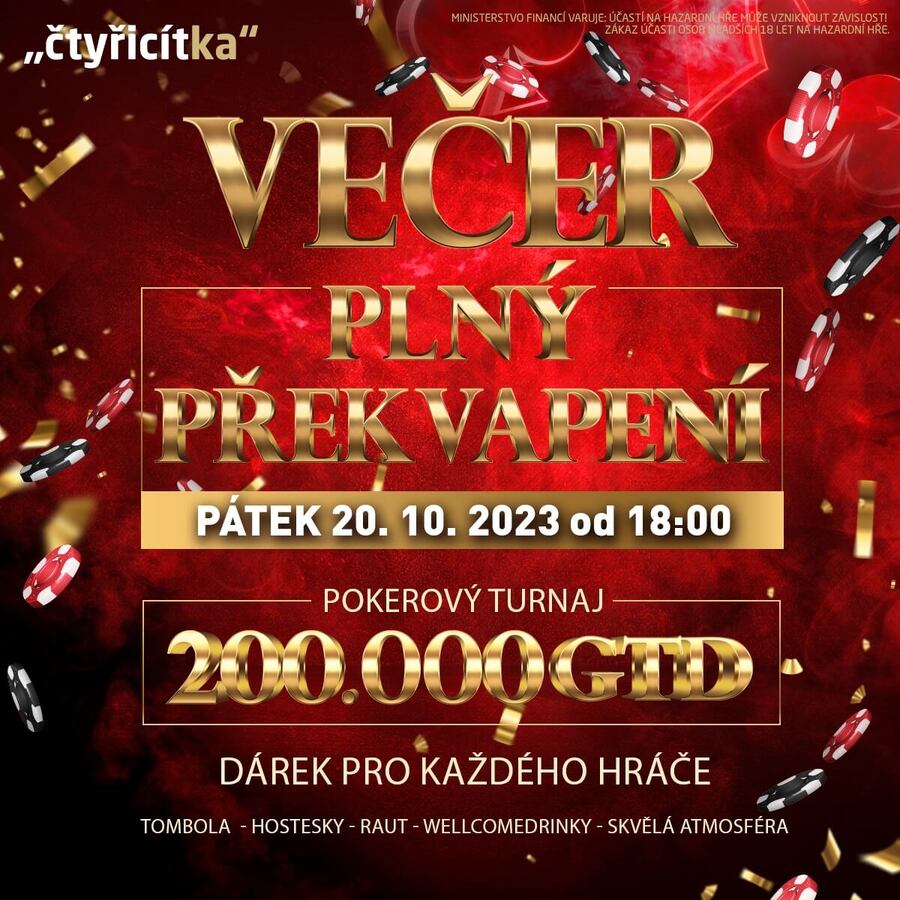 Večer plný překvapení vás čeká v Casino 40 v srdci Slovácka i Uherského Hradiště