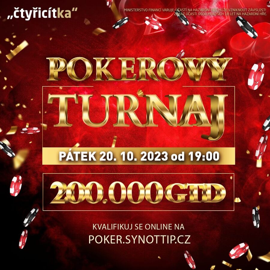 Pokerový turnaj s garancí 200.000 Kč se v Casino 40 odehraje v pátek 20. října