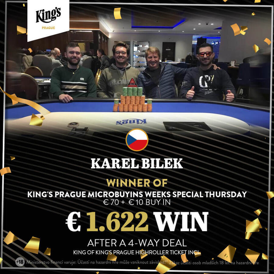 Karel Bílek vyhrál Kings Prague MicroBuyins Weeks Special Thursday!