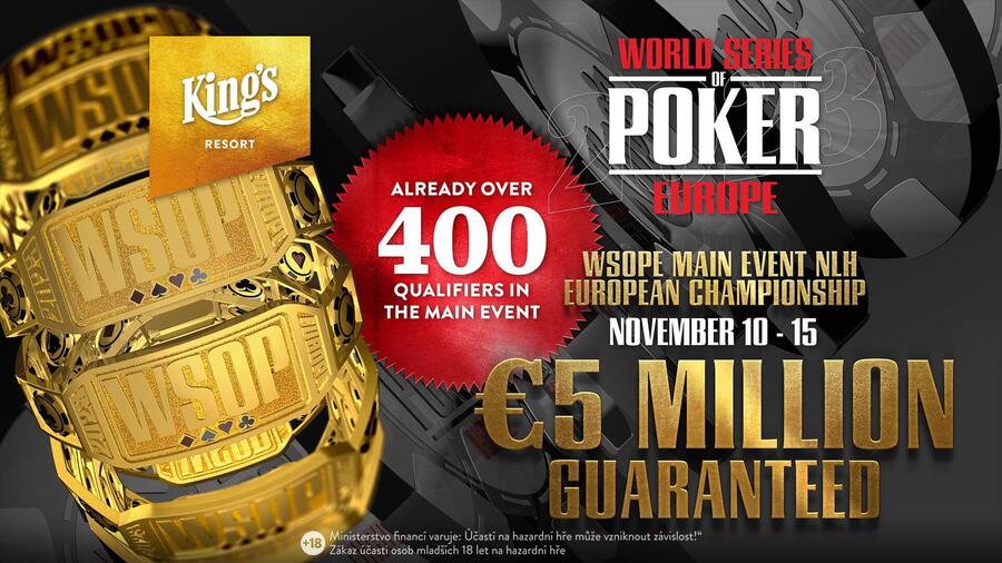 WSOPE Main Event s garancí 5 milionů eur bude odehrán v termínu od 10. do 15. listopadu
