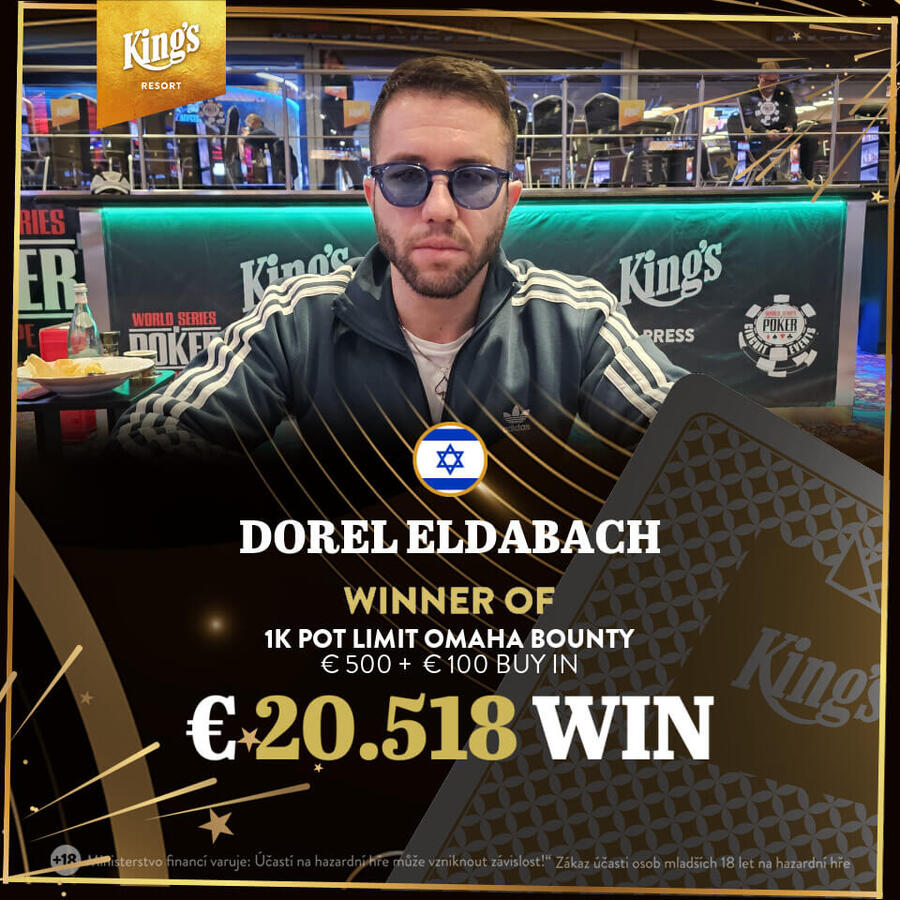 Dorel Eldabach - vítěz WSOPE 1K PLO Bounty