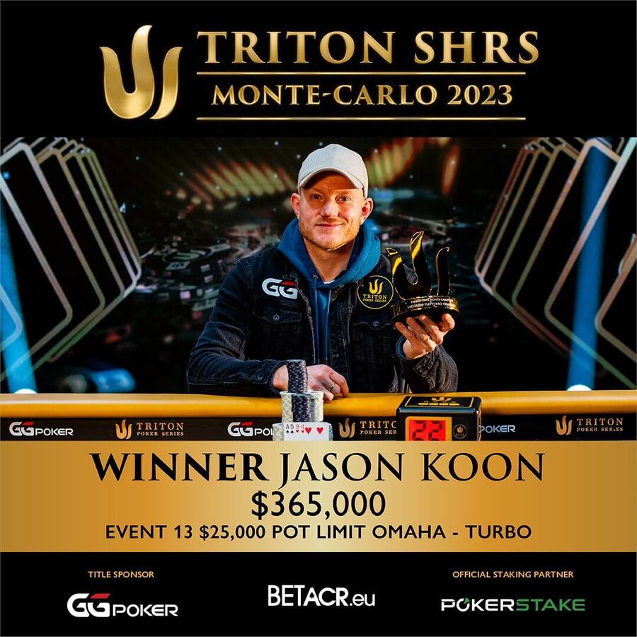 Jason Koon na Tritonu v Monacu opět překonal vlastní rekord v počtu titulů