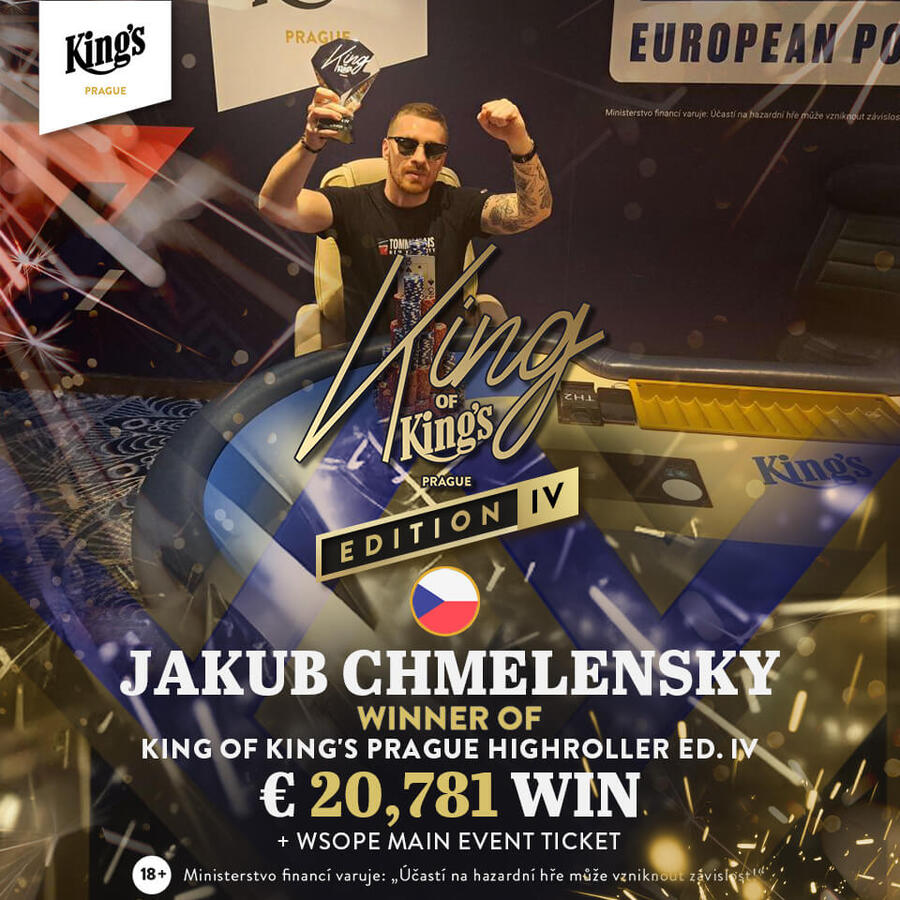 Jakub Chmelenský - vítěz King of King’s Prague Highroller