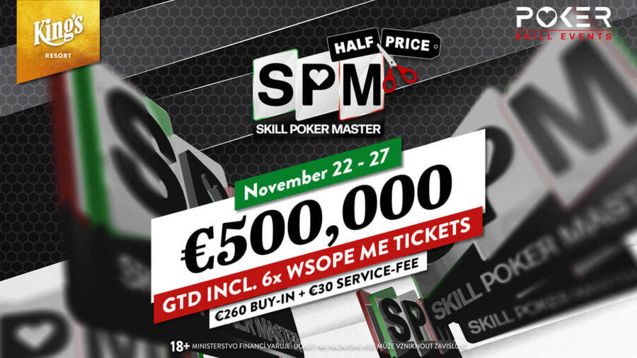 Od středy si v King’s zahrajete novinku Skill Poker Master s garancí €500K