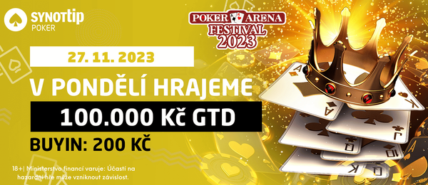 První turnaj PokerArena festivalu na SynotTip Poker