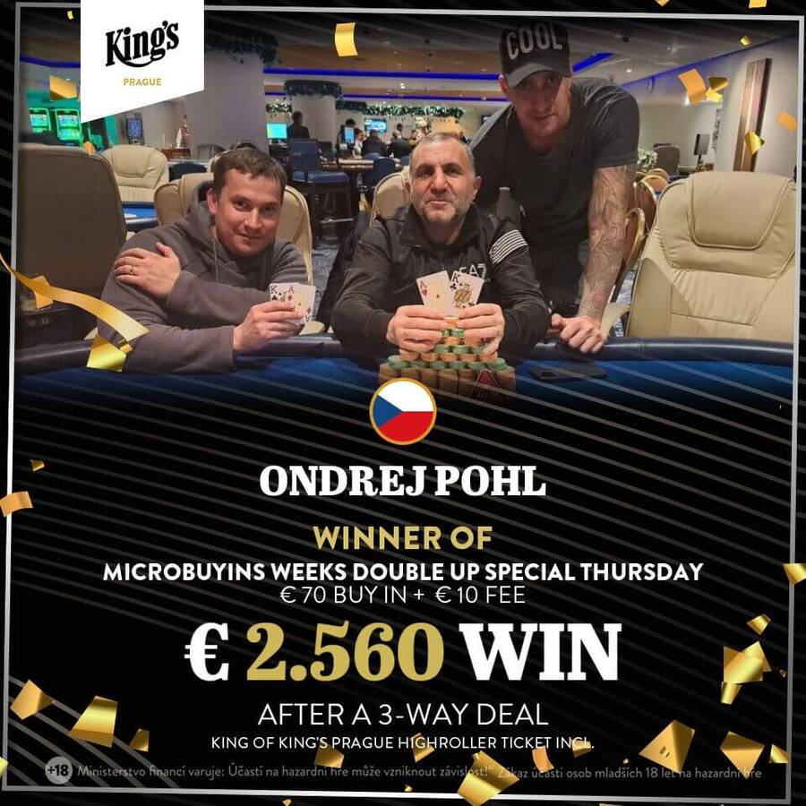 Ondřej Pohl vítězem MicroBuyins Weeks Double Up Special Thursday