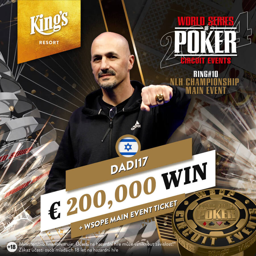 Izraelec Dadi17 opanoval rozvadovský WSOP Circuit Main Event
