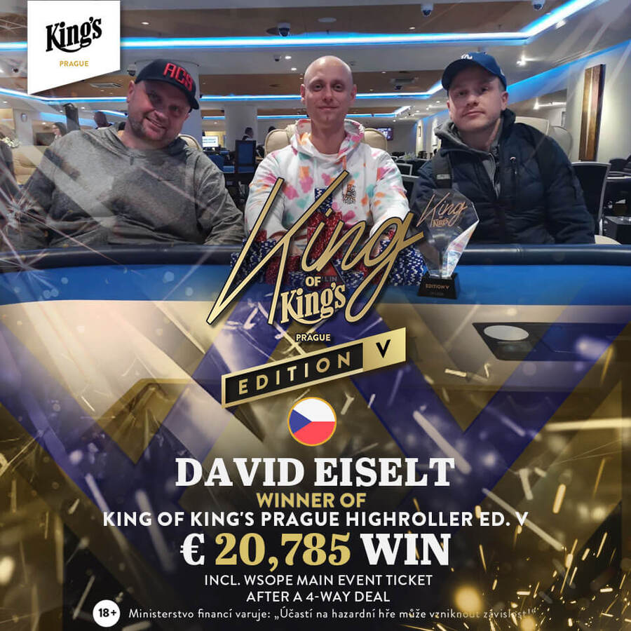 David Eiselt šampionem King of King’s Prague Highrolleru