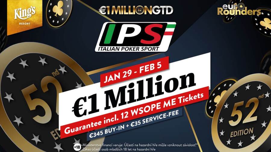 Italian Poker Sport se do King’s Resortu vrátil opět s garancí 1 milion eur v hlavním festivalovém turnaji