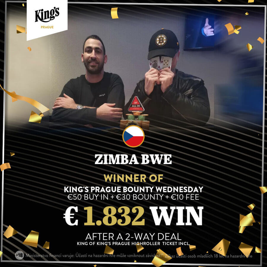 Vítězné duo King’s Prague Bounty Wednesday v casinu King’s Praha