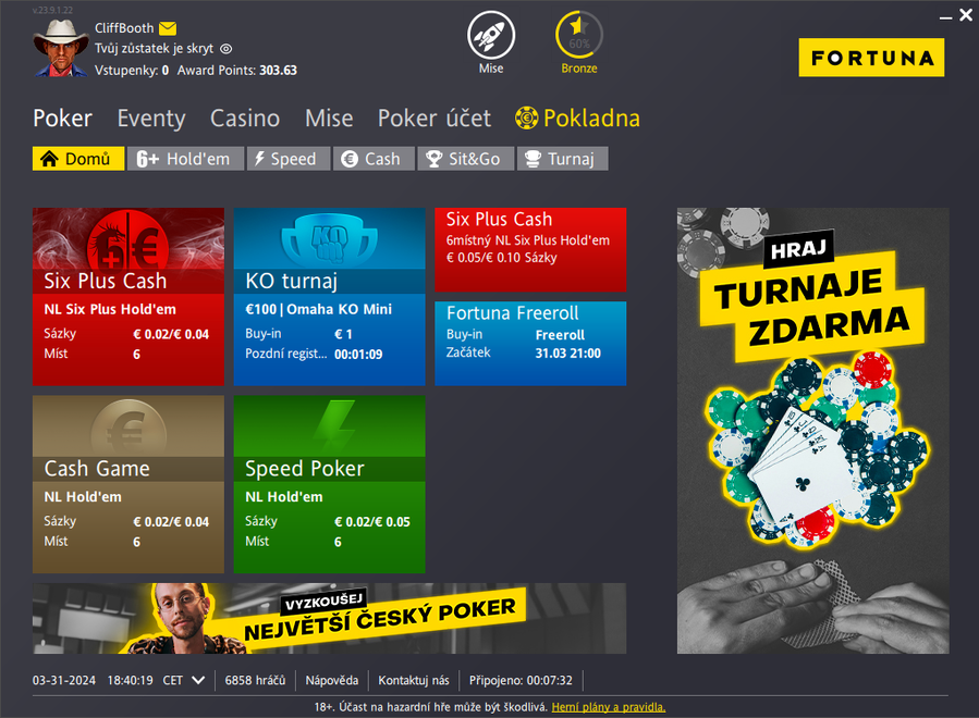Fortuna Poker – lobby