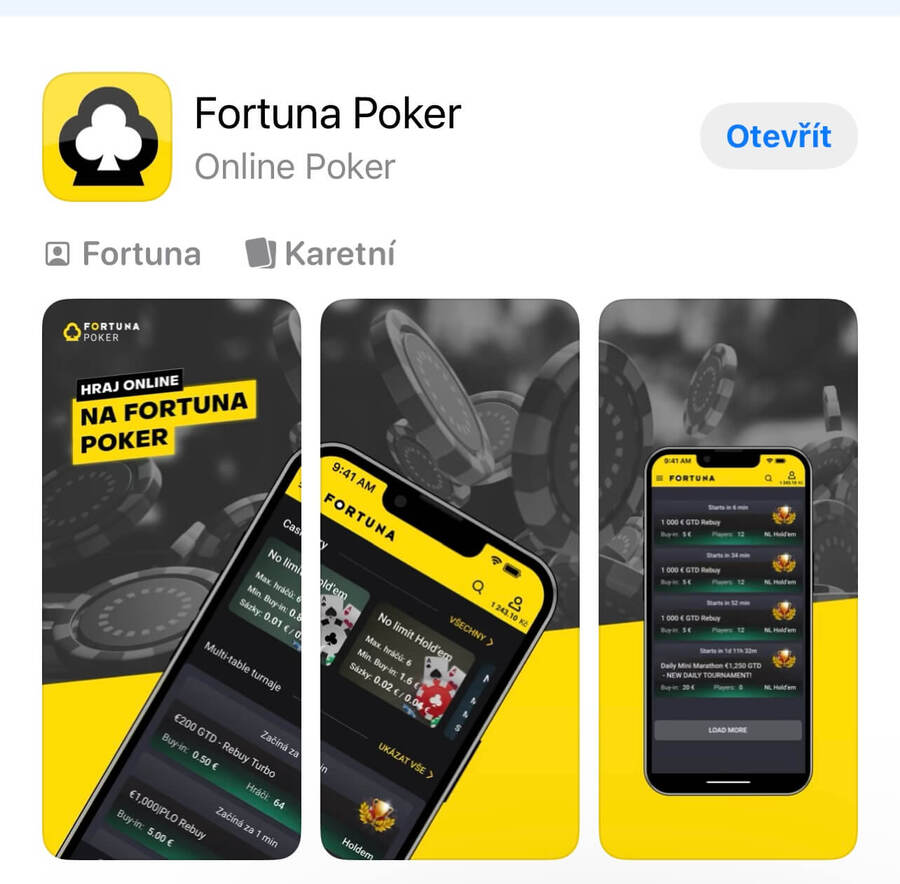 Aplikace Fortuna Poker pro iOS
