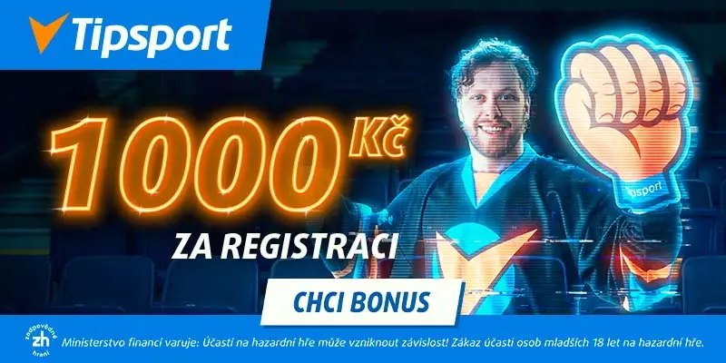 U Tipsportu čeká nové hráče bonus 1000&nbsp;Kč za dokončení registrace
