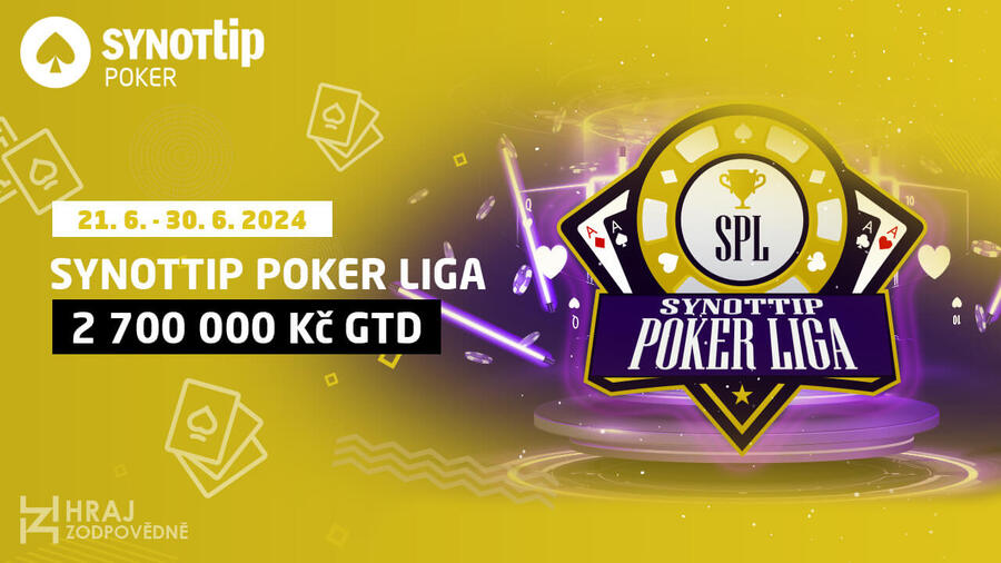 V červnu se v SynotTip Poker Lize bude hrát minimálně o 2.700.000 Kč