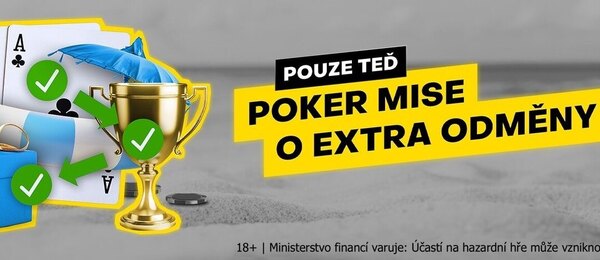 Vyberte si jednu ze čtyř poker misí na herně Fortuna Poker