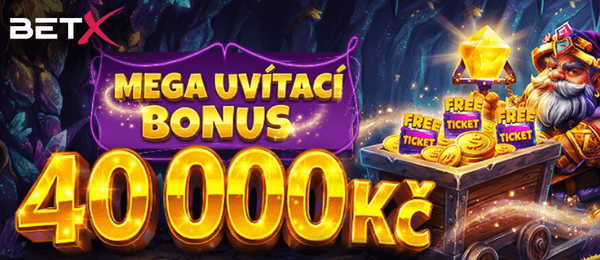 BetX nabízí bonus za registraci a vklad až 40 000 Kč.