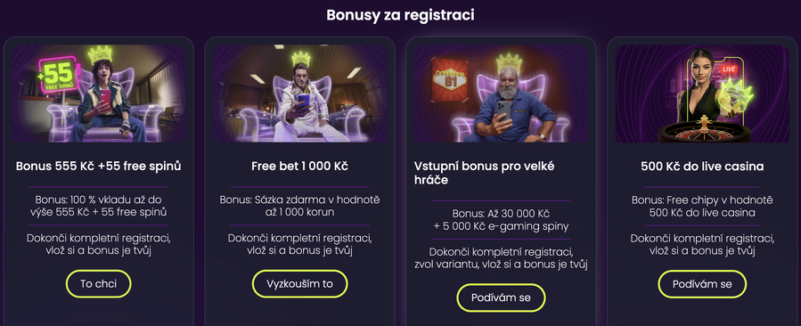 Nabídka Kingsbet vstupních bonusů