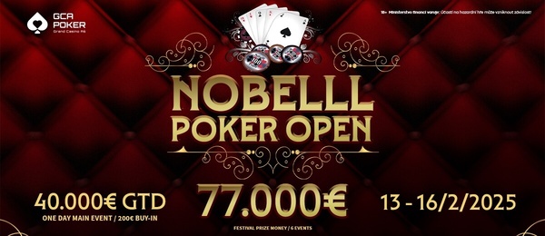 Main event Nobelll festivalu garantuje minimálně €40.000 prize pool