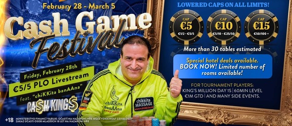 V rozvadovském King’s Casinu se uskuteční první cash game festival